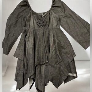 NWT Pretty Damage Black Denim Asymmetrical Dress